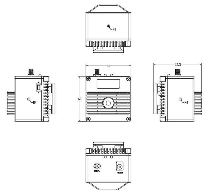 海尔欣HPPD-M-B碲镉汞红外探测器结构尺寸图